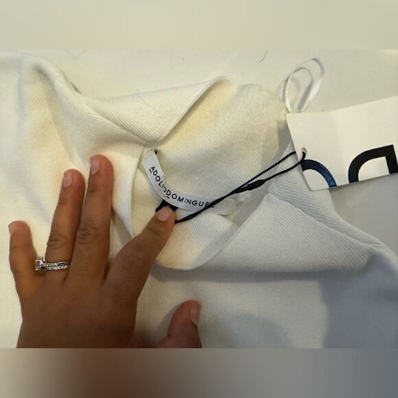 adolfo dominguez white turtleneck dress long sleeve #11 - Picture 3 of 6